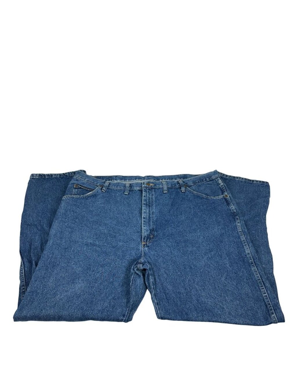 Wrangler Mens Blue Denim Relaxed Fit Jeans Size 46x32 100% Cotton Made In Mexico
